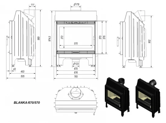 *EEK A - Kamineinsatz Kratki BLANKA 670/570 - 11 KW 2 *EEK A - Kamineinsatz Kratki BLANKA 670/570 - 11 KW – Bild 2