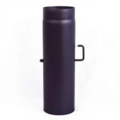 250 Mm - Rauchrohr Mit Drosselklappe 500 Mm In Schwarz