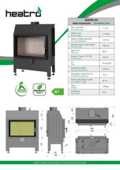 EEK A - Kamineinsatz HEATRO 69 Mit Klapptür - 11kW -Kaminöfen Verkaufsgeschäft 2020 06 08 katalog techniczny Heatro Part8