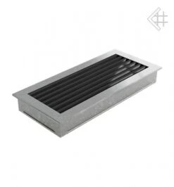 Luftgitter, Lamellen Feststehend, 17x37cm, Edelstahl Gebürstet