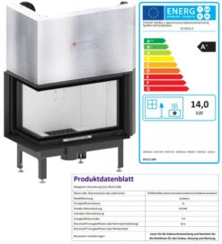 EEK A+ - Eck-Kamineinsatz HITZE Albero AL14LG.H DECO Mit Schiebetür, Seitenglas Links -14kW -Kaminöfen Verkaufsgeschäft AL14LG.H D fer