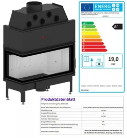 EEK A+ - Eck-Kamineinsatz HITZE Albero AL19L.H DECO Mit Seitenglas Links -19kW -Kaminöfen Verkaufsgeschäft AL19L.H D ferr