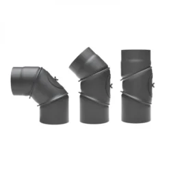 120 Mm - Rauchrohr Bogen Flexibel 0-90° Mit Tür In Gussgrau