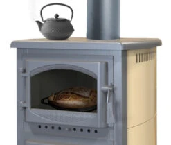 EEK A - Kaminofen Mit Backfach Und Herdplatte Cucina Creme - 9,7kW -Kaminöfen Verkaufsgeschäft CUCINA creme 1000b