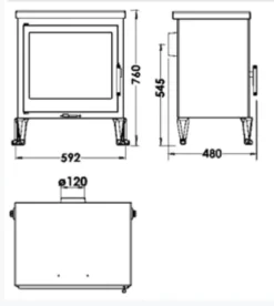 EEK A Kaminofen Panadero Castilla EcoDesign Mit Herdplatte - 8,0 KW -Kaminöfen Verkaufsgeschäft Castilla