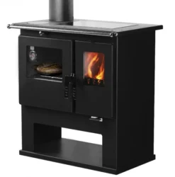EEK A+ Premium-Holzherd, Beistellherd CS INOX Links (Cerankochfeld + Edelstahlbackfach) -7,7 KW