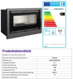 *EEK A+ - Kamineinsatz Kaminkassette Kratki Arke 8 Mit 8 KW Mit Warmluftgebläse -Kaminöfen Verkaufsgeschäft KASETA ARKE 70