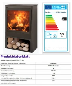 EEK A Kaminofen Panadero Knysna EcoDesign - 5,9 KW -Kaminöfen Verkaufsgeschäft Knysna fertig