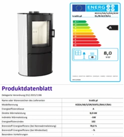 *EEK A - Kaminofen Kratki KOZA AB S Mit Weißen Kacheln Und Holzfach - 8 KW -Kaminöfen Verkaufsgeschäft Koza AB S DR Bialy