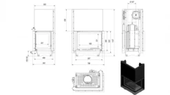 *EEK A - Eck-Guss-Kamineinsatz Kratki MAJA/P/BS/G Hebetür Mit Seitenglas Rechts - 8kW + BIMSCHV II -Kaminöfen Verkaufsgeschäft MAJA P BS G masse 1