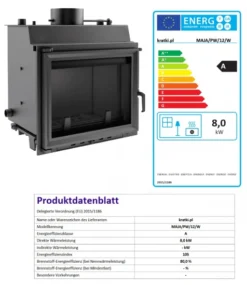 *EEK A+ Wasserführender Kamineinsatz Kratki MAJA PW 12 + BIMSCHV II -Kaminöfen Verkaufsgeschäft MAJAPW12W