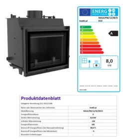 *EEK A+ Wasserführender Kamineinsatz Kratki MAJA PW 12 DECO + BIMSCHV II -Kaminöfen Verkaufsgeschäft MAJAPW12WDECO
