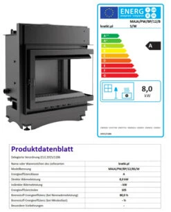 *EEK A+ Wasserführender Eck-Kamineinsatz Kratki MAJA/PW/BP/12/BS/W Seitenscheibe Rechts + BIMSCHV II -Kaminöfen Verkaufsgeschäft MAJAPWBP12BSW