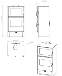 EEK A+ Kaminofen Mit Backfach Verso F - 9kW -Kaminöfen Verkaufsgeschäft MASSE VERSOF