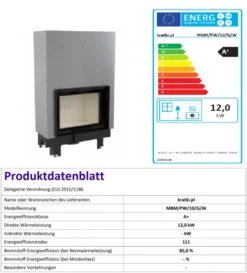 *EEK A+ - Wasserführender Kamineinsatz Kratki MBM 10 PW Mit Schiebetür - 12 KW -Kaminöfen Verkaufsgeschäft MBM