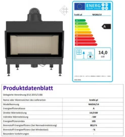 *EEK A - Kamineinsatz Kratki Nadia - 14 KW -Kaminöfen Verkaufsgeschäft NADIA14