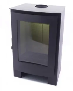 EEK A Kaminofen Mit XL-Sichtscheibe Panadero NEVADA Schwarz - 8,7kW + Ext. Zuluft