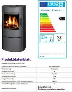 EEK A Kaminofen Victoria OPAL LUX Mit Ext. Zuluft Schwarz - 5,15 KW -Kaminöfen Verkaufsgeschäft OPAL LUX fertig