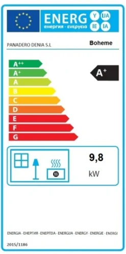 EEK A+ Kaminofen Panadero Boheme Mit Herdplatte (Kochstelle) ECODESIGN - 9,8kW -Kaminöfen Verkaufsgeschäft Panadero boheme label2