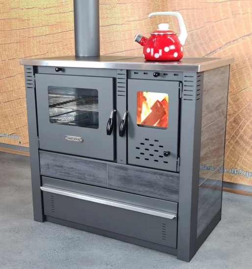 EEK A Küchenofen Holzherd PANONIA Kacheln Schwarz, Linke Version - 10,5 KW Dauerbrandherd 1 EEK A Küchenofen Holzherd PANONIA Kacheln Schwarz, Linke Version - 10,5 KW Dauerbrandherd