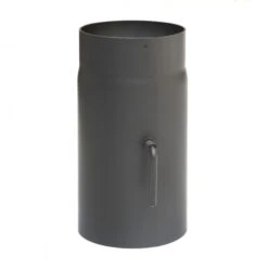 120 Mm - Rauchrohr Mit Drosselklappe 250 Mm In Gussgrau