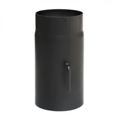 120 Mm - Rauchrohr Mit Drosselklappe 250 Mm In Schwarz