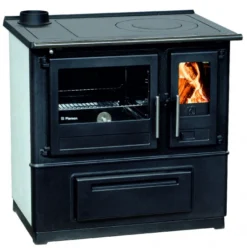 EEK A+ Küchenofen Holzherd Plamen Slavonac N Weiß, Linke Version - 8 KW Dauerbrandherd