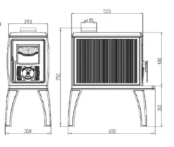 EEK A+ Gusskaminofen Plamen Trenk Mit Herdplatte - 8,9kW -Kaminöfen Verkaufsgeschäft Trenk masse