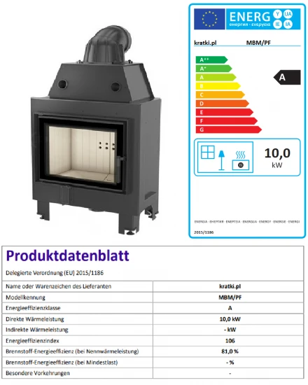 *EEK A - Kamineinsatz Kratki MBM 10 Mit 10 KW 5 *EEK A - Kamineinsatz Kratki MBM 10 Mit 10 KW – Bild 5