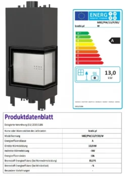 *EEK A Wasserführender Eck-Kamineinsatz Kratki MBZ 13 Rechts Mit Klapptür - 13kW -Kaminöfen Verkaufsgeschäft Unbenannt65