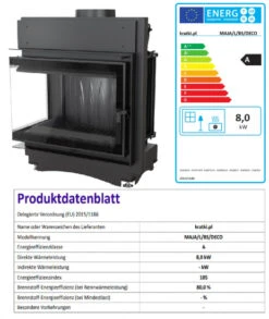 *EEK A - Eck-Guss-Kamineinsatz Kratki MAJA/L/BS/DECO !RR150mm! Mit Seitenglas Links - 8kW + BIMSCHV II -Kaminöfen Verkaufsgeschäft Unbenannt76