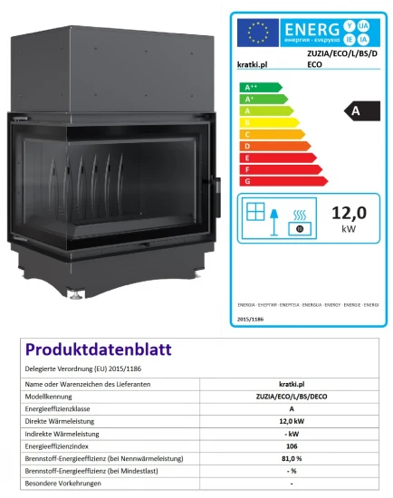 *EEK A Eck-Gusskamineinsatz Kratki ZUZIA ECO 12 DECO, Links + BISMSCHV II - 12kW 5 *EEK A Eck-Gusskamineinsatz Kratki ZUZIA ECO 12 DECO, Links + BISMSCHV II - 12kW – Bild 5
