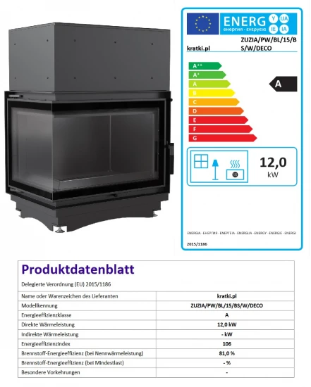 *EEK A Wasserführender Eck-Kamineinsatz Kratki ZUZIA/PW/BL/15/BS/W/DECO Seitenscheibe Links 12kW + BIMSCHV II 4 *EEK A Wasserführender Eck-Kamineinsatz Kratki ZUZIA/PW/BL/15/BS/W/DECO Seitenscheibe Links 12kW + BIMSCHV II – Bild 4