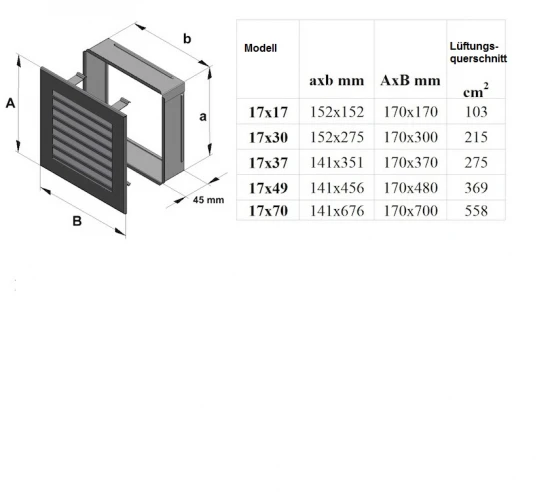 Luftgitter, Lamellen Feststehend, 17x37cm, Edelstahl Gebürstet 3 Luftgitter, Lamellen Feststehend, 17x37cm, Edelstahl Gebürstet – Bild 3