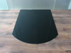 Segmentbogen 100x100cm Glas Schwarz - Funkenschutzplatte Kaminbodenplatte Glasplatte