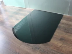 Segmentbogen 100x110cm Glas Schwarz - Funkenschutzplatte Kaminbodenplatte Glasplatte Ofenplatte Unterlage -Kaminöfen Verkaufsgeschäft funkenschutzplatte glas schwarz2 30790 3