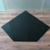 Fünfeck 100x100cm Glas Schwarz - Funkenschutzplatte Kaminbodenplatte Glasplatte Ofenunterlage