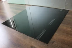 Quadrat 110x110cm Glas Schwarz - Funkenschutzplatte Kaminbodenplatte Glasplatte Ofenunterlage -Kaminöfen Verkaufsgeschäft funkenschutzplatte rechteck glasplatte schwarz2 30789 2