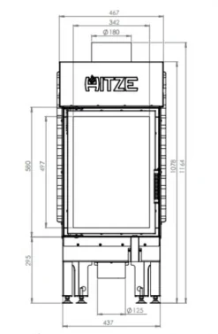 EEK A - Kamineinsatz HITZE Albero AL9S.V DECO - 9kW Extra Hohe Sichtscheibe -Kaminöfen Verkaufsgeschäft hitze ma zeichnung11