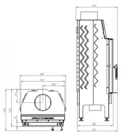 EEK A - Kamineinsatz HITZE Albero AL9S.V DECO - 9kW Extra Hohe Sichtscheibe -Kaminöfen Verkaufsgeschäft hitze ma zeichnung12