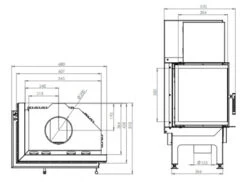 EEK A+ - Eck-Kamineinsatz HITZE Albero AL11L.H DECO Mit Seitenglas Links -11kW -Kaminöfen Verkaufsgeschäft hitze ma zeichnung20
