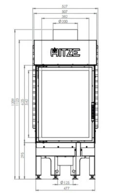 EEK A+ - Kamineinsatz HITZE Albero AL11S.V DECO Extra Hohe Sichtscheibe -11kW -Kaminöfen Verkaufsgeschäft hitze ma zeichnung25