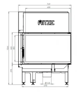 EEK A+ - Eck-Kamineinsatz Albero AL14R.H DECO Mit Seitenglas Rechts -14kW -Kaminöfen Verkaufsgeschäft hitze ma zeichnung31