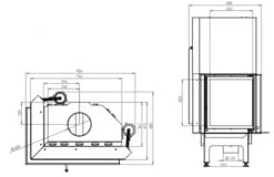 EEK A+ - Eck-Kamineinsatz HITZE Albero AL14LG.H DECO Mit Schiebetür, Seitenglas Links -14kW -Kaminöfen Verkaufsgeschäft hitze ma zeichnung38