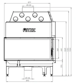 EEK A+ - Eck-Kamineinsatz HITZE Albero AL19L.H DECO Mit Seitenglas Links -19kW -Kaminöfen Verkaufsgeschäft hitze ma zeichnung57