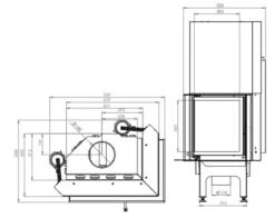 EEK A - Eck-Kamineinsatz HITZE Albero AL9RG.H DECO Mit Schiebetür, Rechts -9kW -Kaminöfen Verkaufsgeschäft hitze ma zeichnung8