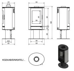 *EEK A - Kaminofen Kratki KOZA AB S N Mit Standfuß Und Roten Kacheln - 8 KW 10 *EEK A - Kaminofen Kratki KOZA AB S N Mit Standfuß Und Roten Kacheln - 8 KW -Kaminöfen Verkaufsgeschäft kozaabsnkachel