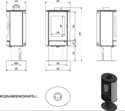 *EEK A - 360° Drehbarer Kaminofen Kratki KOZA AB S NO Mit Schwarzen Kacheln - 8 KW 8 *EEK A - 360° Drehbarer Kaminofen Kratki KOZA AB S NO Mit Schwarzen Kacheln - 8 KW -Kaminöfen Verkaufsgeschäft kratkikozaabsnkachelma e
