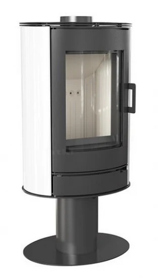 *EEK A - 360° Drehbarer Kaminofen Kratki KOZA AB S NO Mit Weißen Kacheln - 8 KW