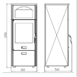 EEK A+ Kaminofen Plamen Laguna Braun Mit Herdplatte - 8kW -Kaminöfen Verkaufsgeschäft laguna shema.800x600